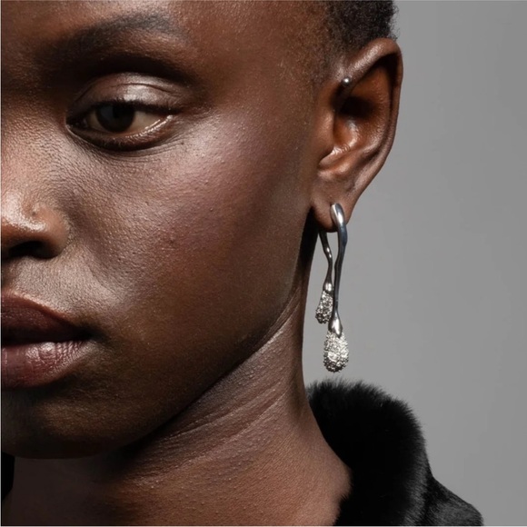 ALEXIS BITTAR • Solanales Crystal Front Back Double Drop Earrings - Silver - Picture 7 of 14